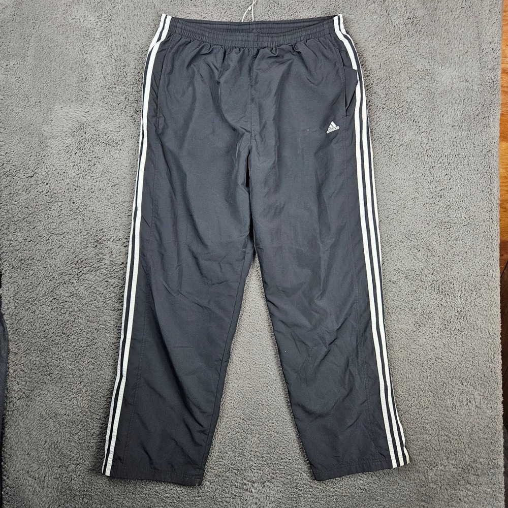 Adidas‎ Mens Vintage 2005 Track Pants Black XL 3-Stripe Windbreaker 765581